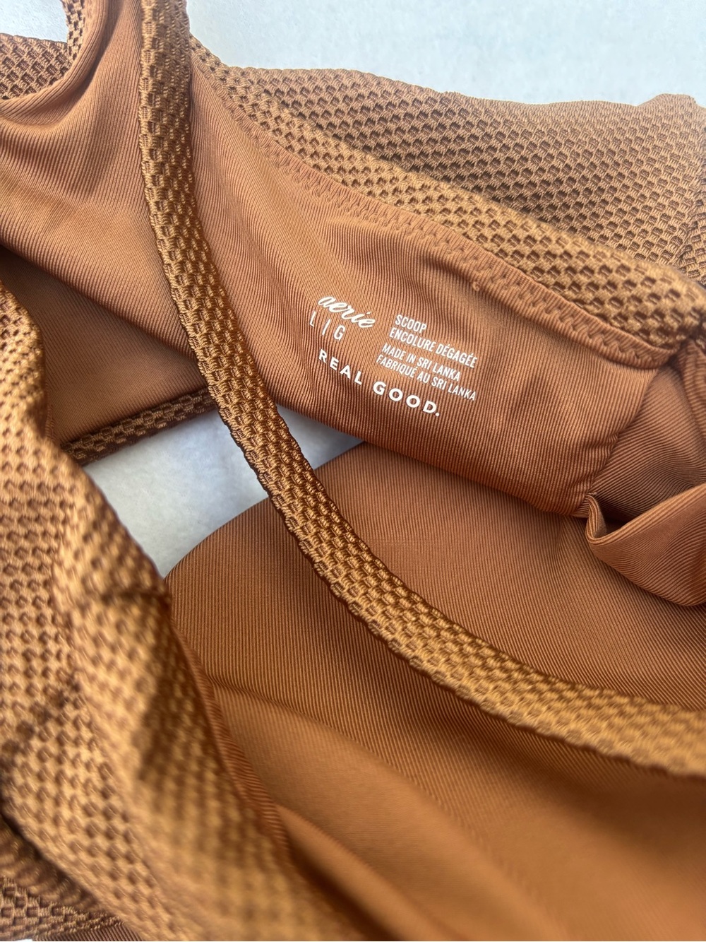 aerie Rust-Brown Textured  Bikini Top & Bottoms - Picture 2 of 5